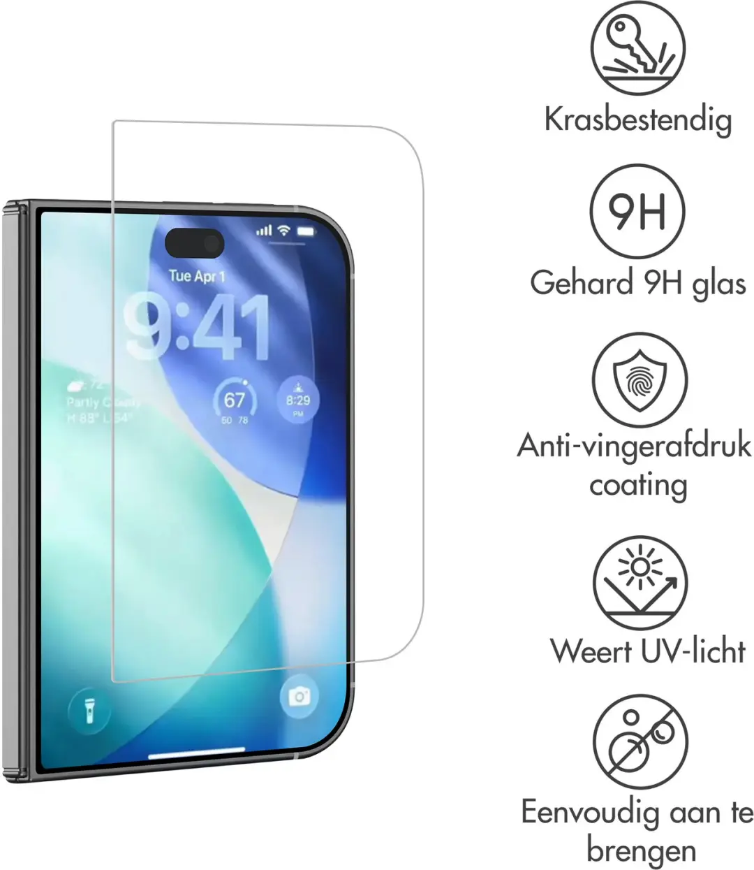 Accezz Gehard Glas Screenprotector Apple iPhone Duo - afbeelding 2 van 6