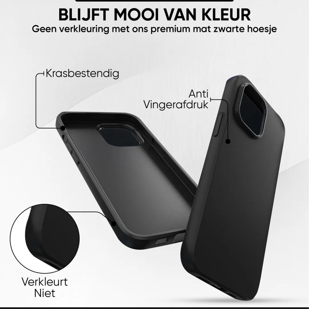 NUVEX iPhone 15 Pro Max Hoesje - Zwart - Met Screenprotector - afbeelding 6 van 6