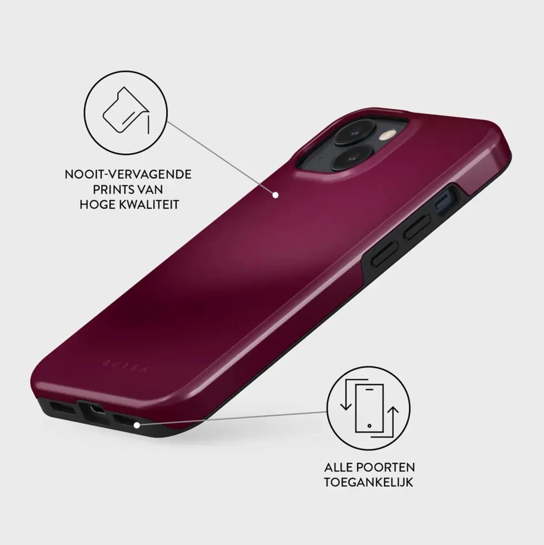 Burga Tough Backcover MagSafe iPhone 15 - Dark Cherry - afbeelding 3 van 4