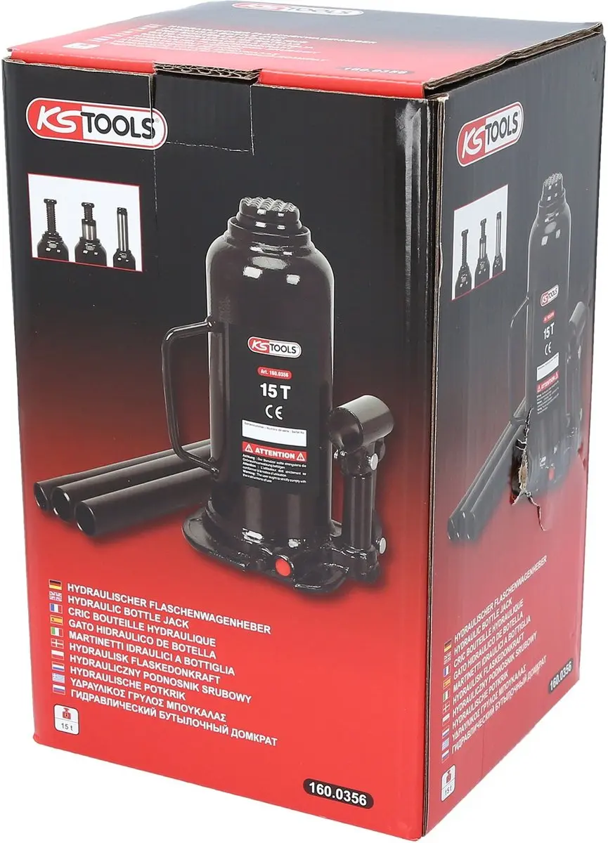 KS Tools 160.0356 Hydraulische flessenkrik 15t - afbeelding 6 van 6