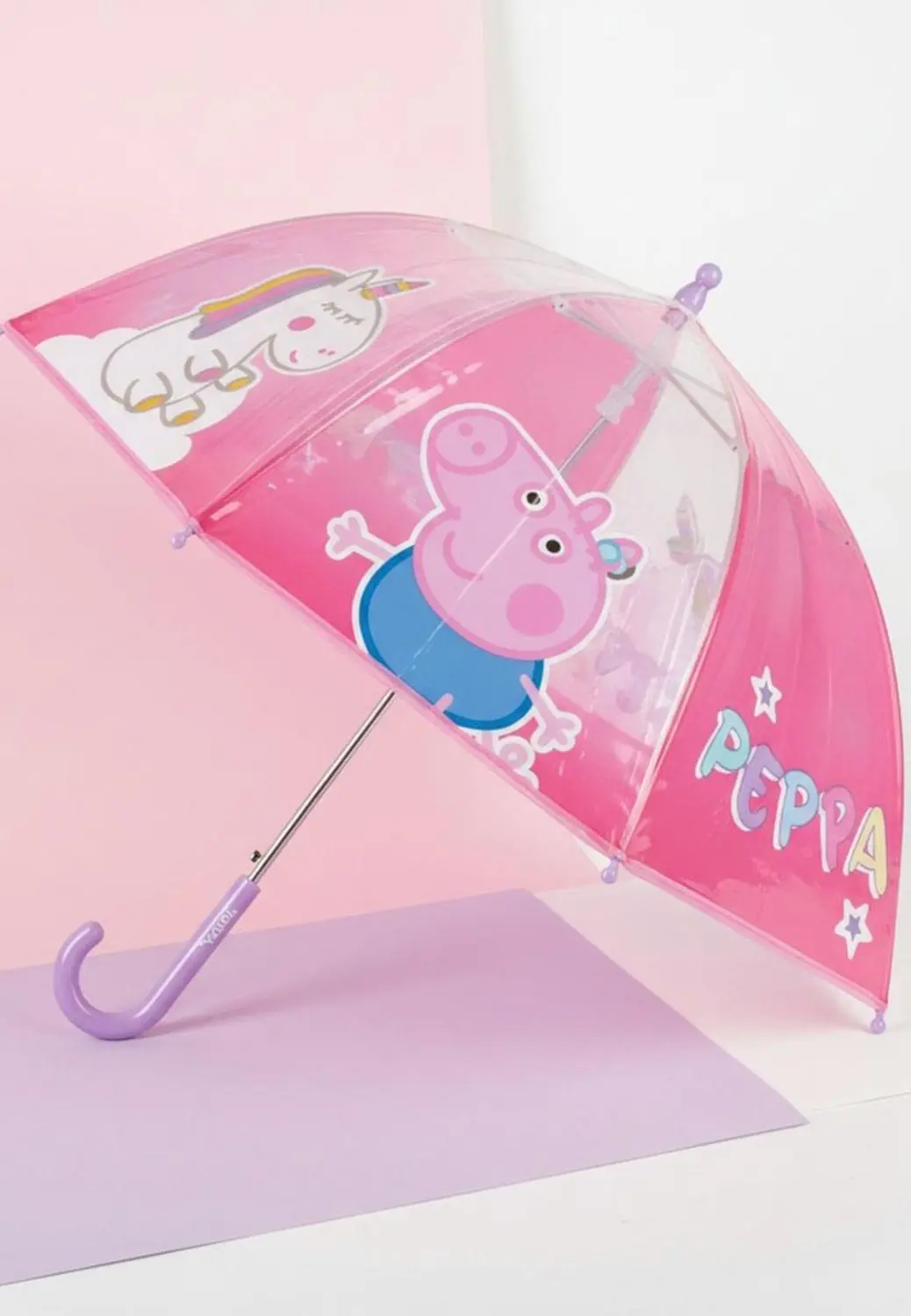 Kinder Peppa Pig Transparante Handmatige Paraplu 45 cm
