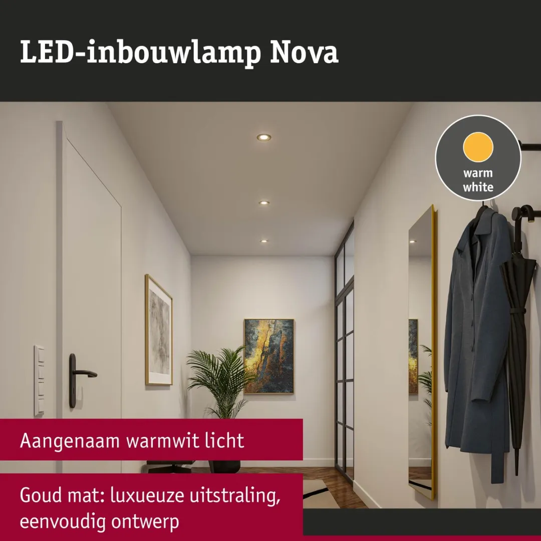 Paulmann Nova Coin LED-inbouwlamp 3x6W 470lm 2700K - Goud mat