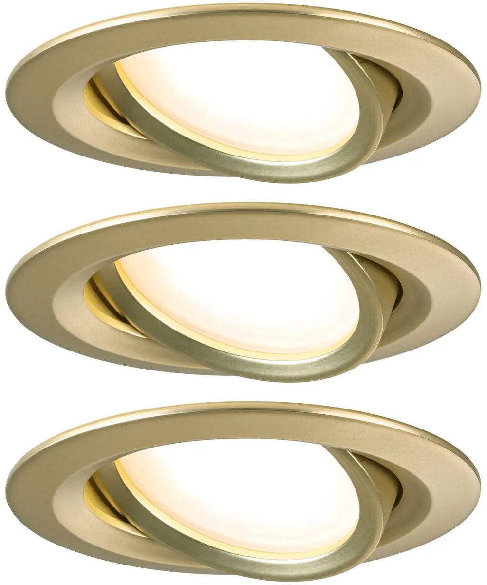 Paulmann Nova Coin LED-inbouwlamp 3x6W 470lm 2700K - Goud mat