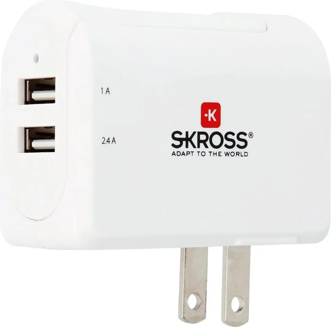 SKROSS Reisstekker US 2x USB 2 (Side Connection)