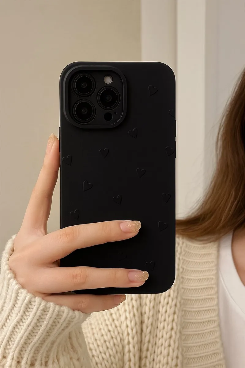 NUVEX Hartjes Hoesje iPhone 15 - Zwart