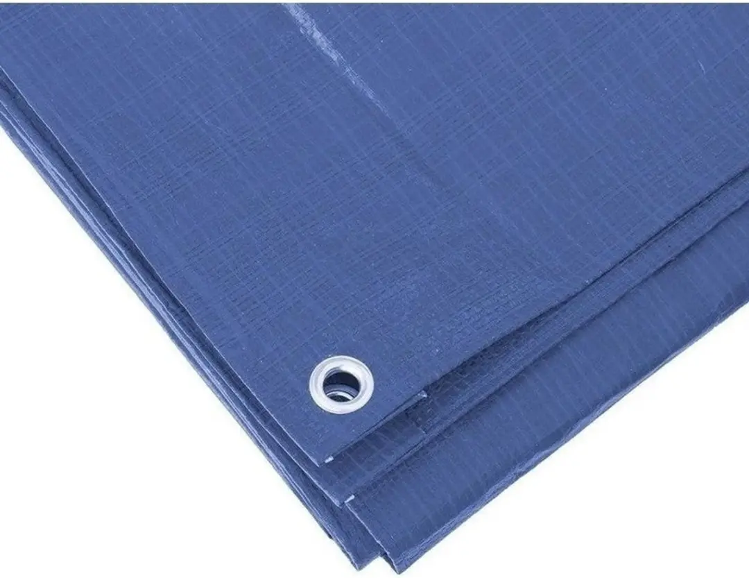 2x Blauwe afdekzeilen / dekzeilen