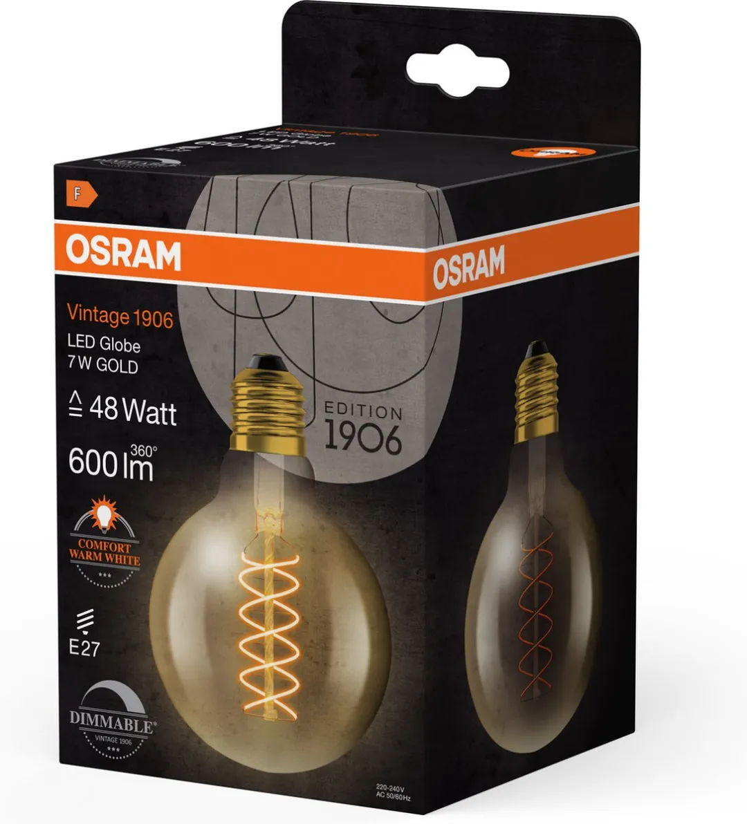 Osram LED Globe E27 7W Warmwit - 2200K