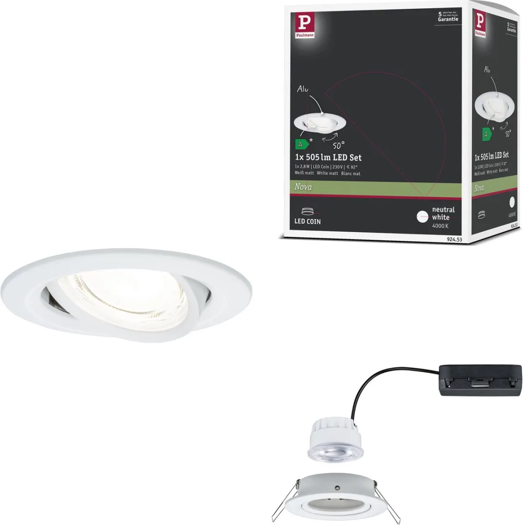 Paulmann Nova Coin LED-inbouwlamp 84mm 2,8W 505lm