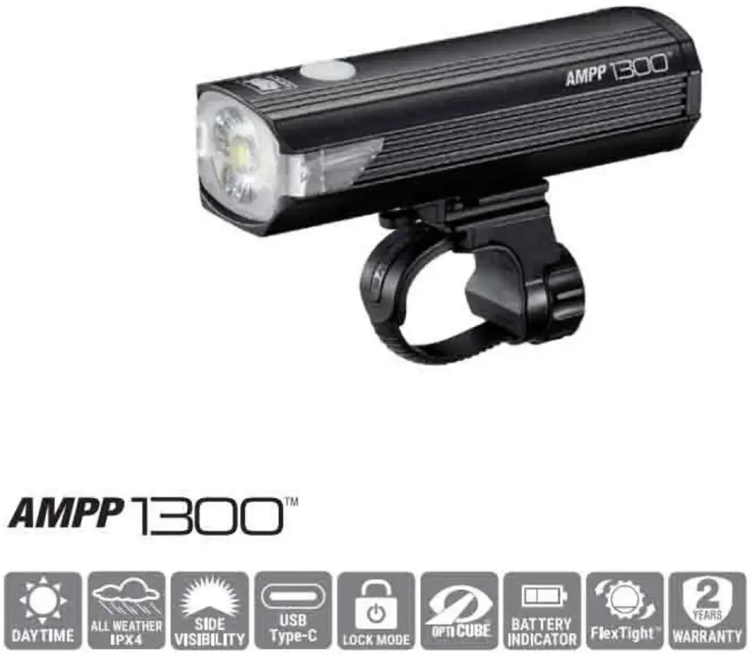 Cateye AMPP1300 Voorlicht - 1300 Lumens - Zwart - afbeelding 2 van 6