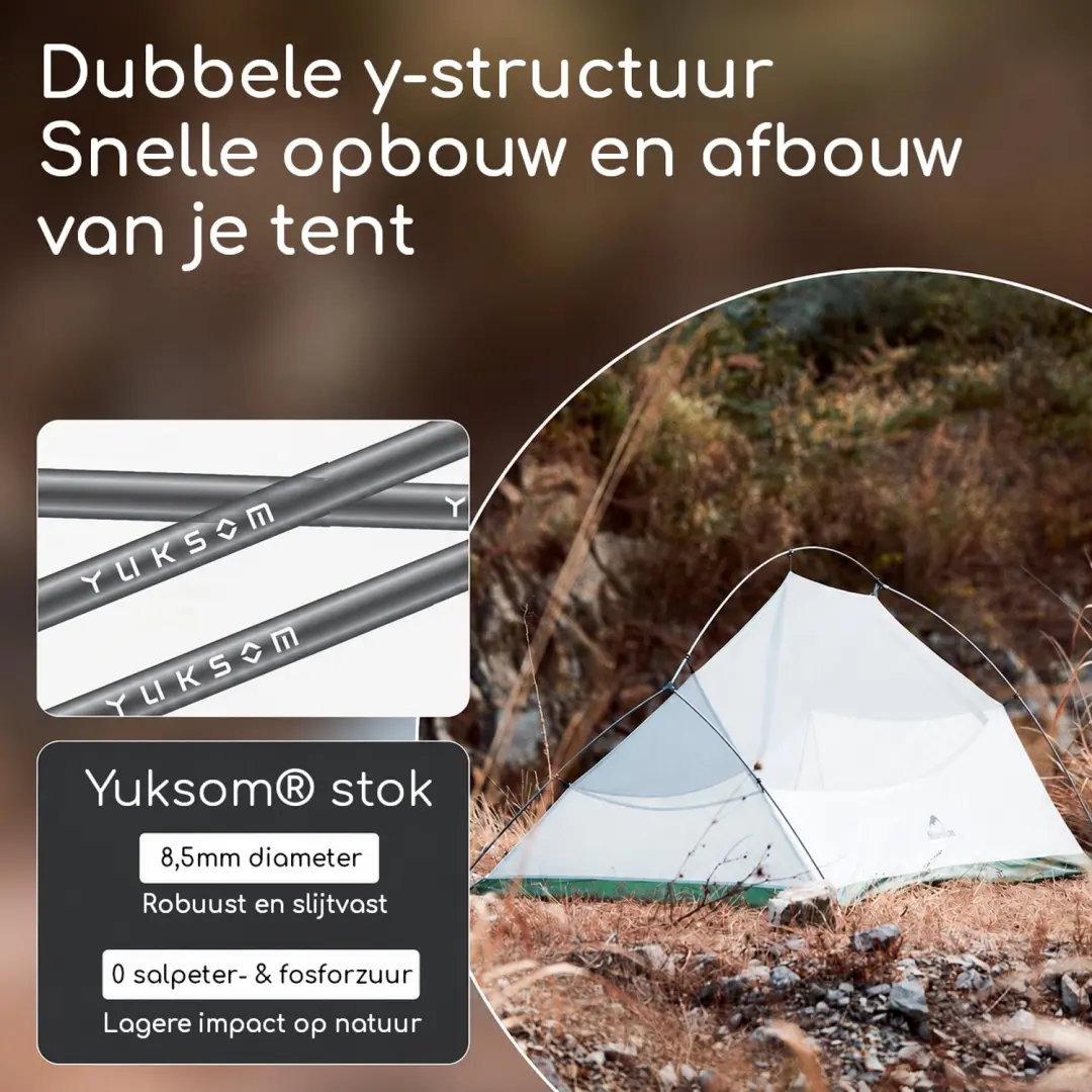 Naturehike Cloud Up 3 BASE Koepeltent - 3 Persoons - Groen - afbeelding 3 van 6