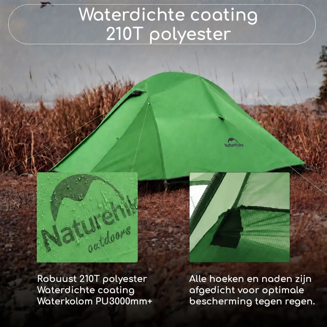 Naturehike Cloud Up 3 BASE Koepeltent - 3 Persoons - Groen - afbeelding 2 van 6