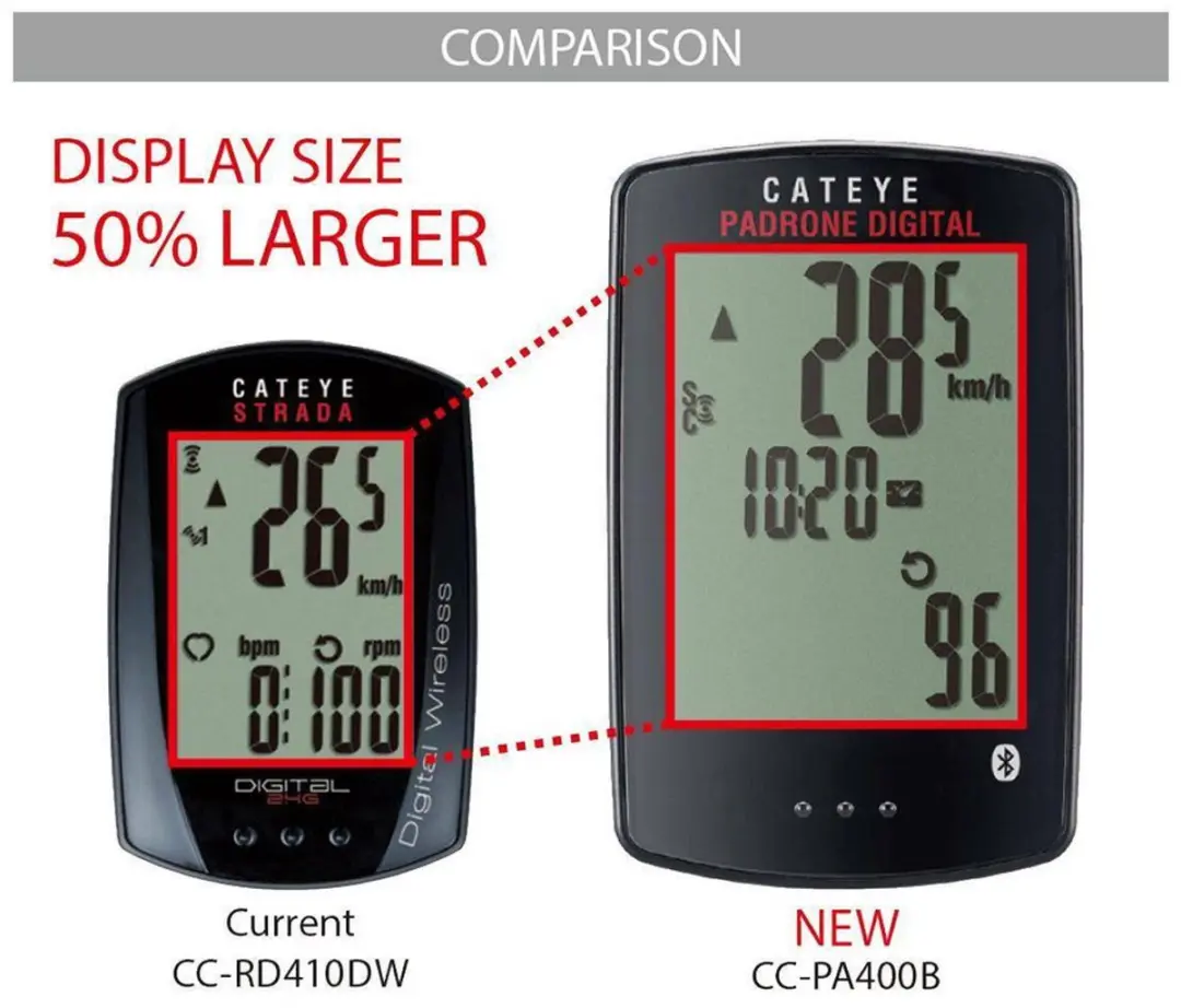 CatEye Padrone Digital CC-PA400B Fietscomputer - Zwart - afbeelding 2 van 6