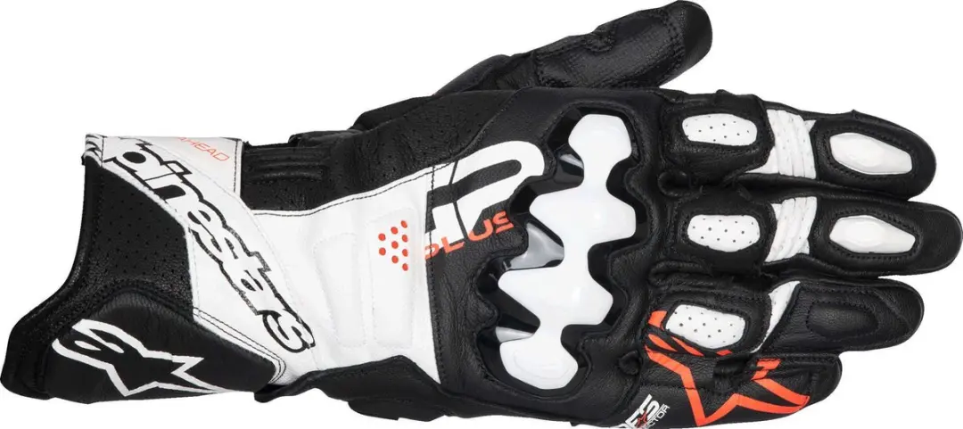 Alpinestars GP Plus R V3 Zwart Wit Fluo Rood Leren Handschoenen