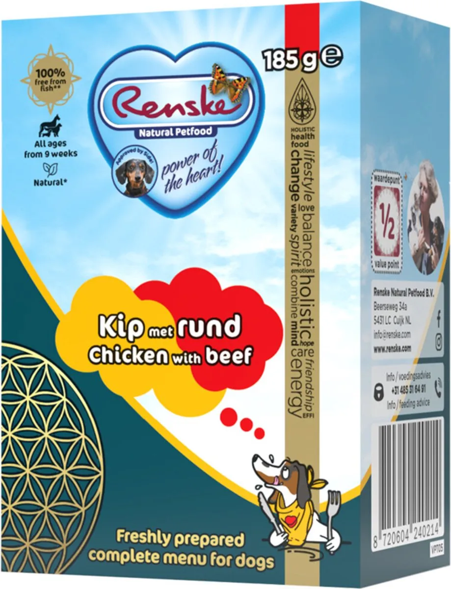 Renske Vers Tetrapack Hondenvoer Kip&Rund - 24x185g