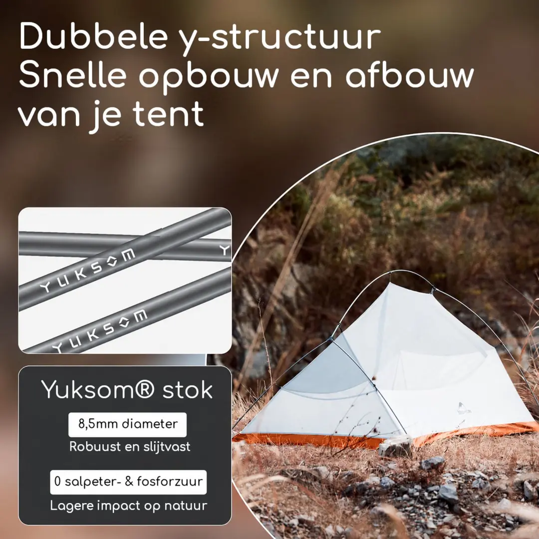 Naturehike Cloud Up 3 BASE Koepeltent - 3 Persoons - Oranje - afbeelding 3 van 6