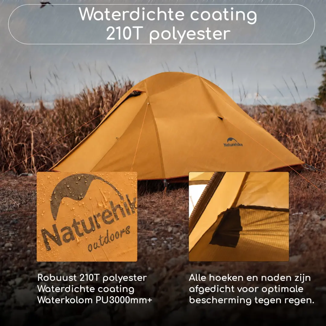 Naturehike Cloud Up 3 BASE Koepeltent - 3 Persoons - Oranje - afbeelding 2 van 6