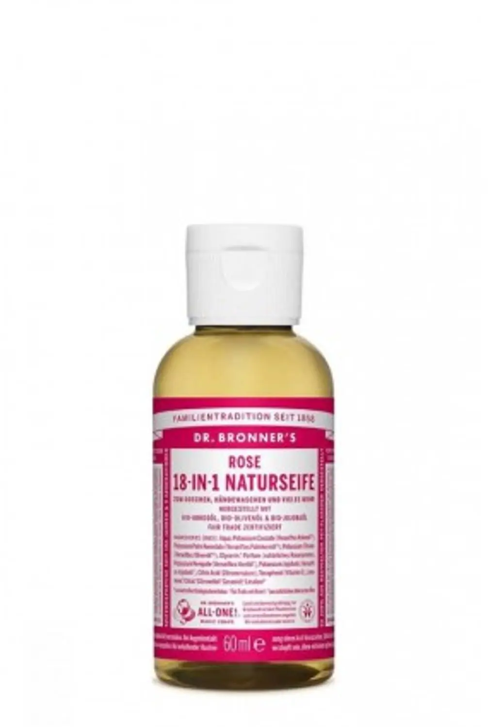 Dr. Bronner's Pure Castile Vloeibare Zeep - Roos - 60ml - afbeelding 5 van 6