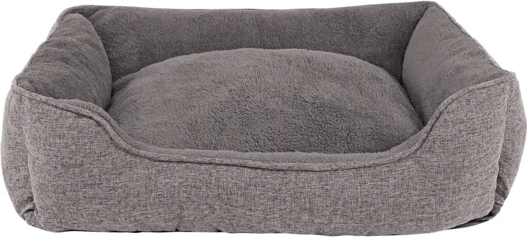 Hondenbed gemêleerd hondenkussen hondenmand hoes afneembaar, (S) 75x60 cm grijs