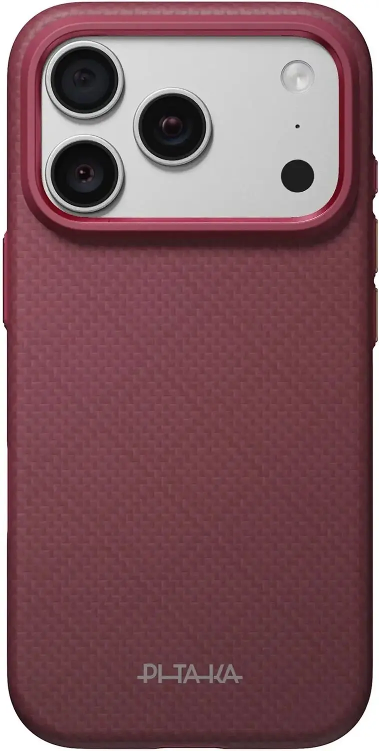 Pitaka Summa Hoesje iPhone 18 Pro - MagSafe - Burgundy - afbeelding 3 van 6