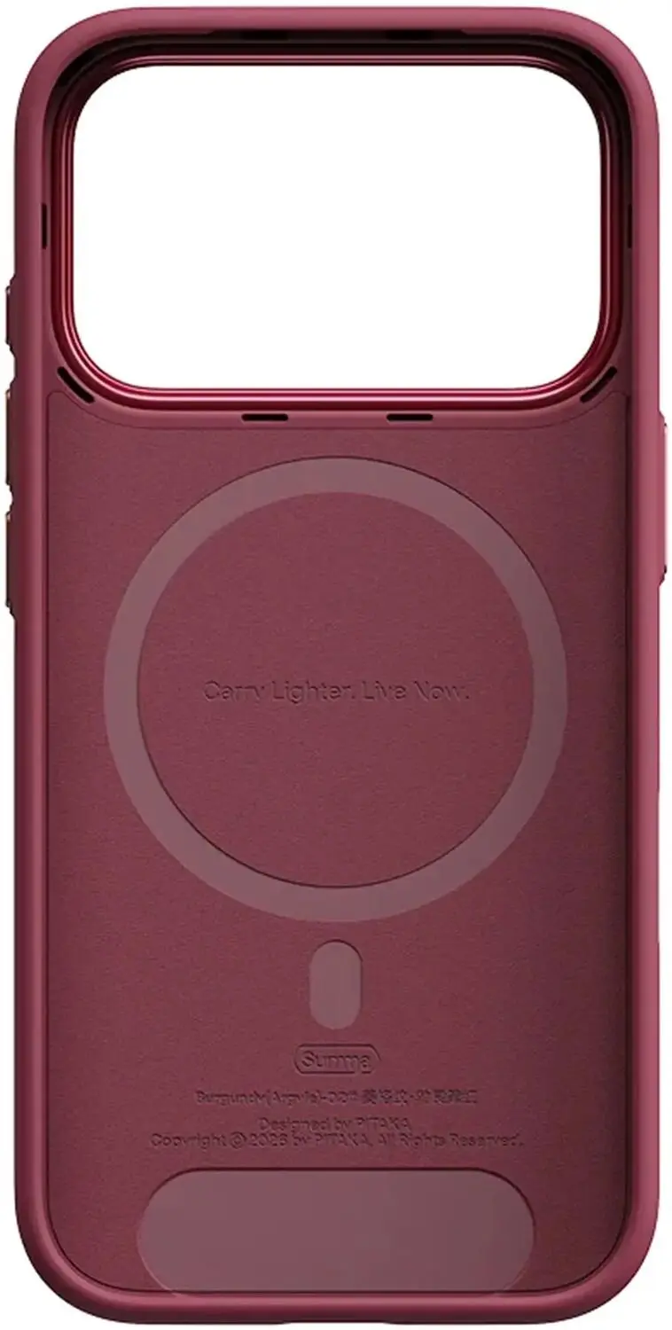 Pitaka Summa Hoesje iPhone 17 Pro Max - MagSafe - Burgundy - afbeelding 2 van 6