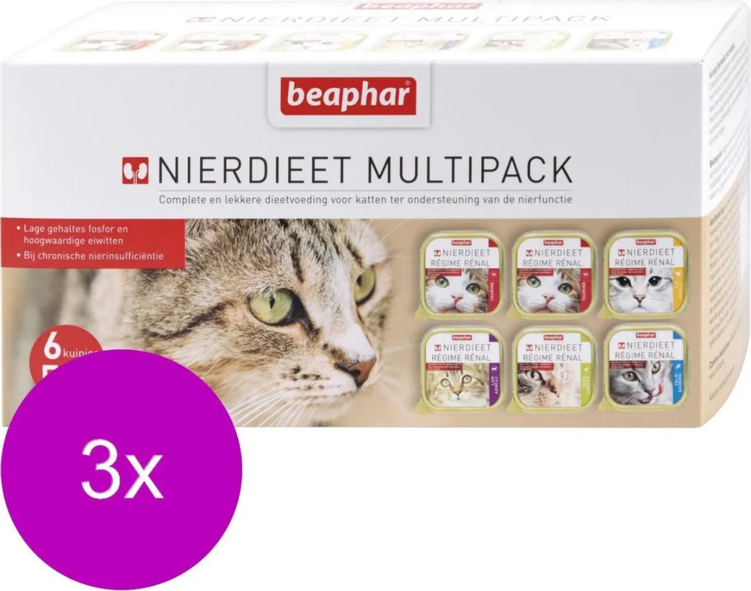 Beaphar Nierdieet Kat Zalm - 3x6x100g