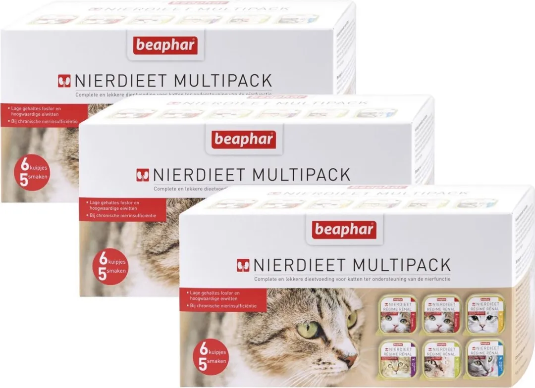 Beaphar Nierdieet Kat Zalm - 3x6x100g