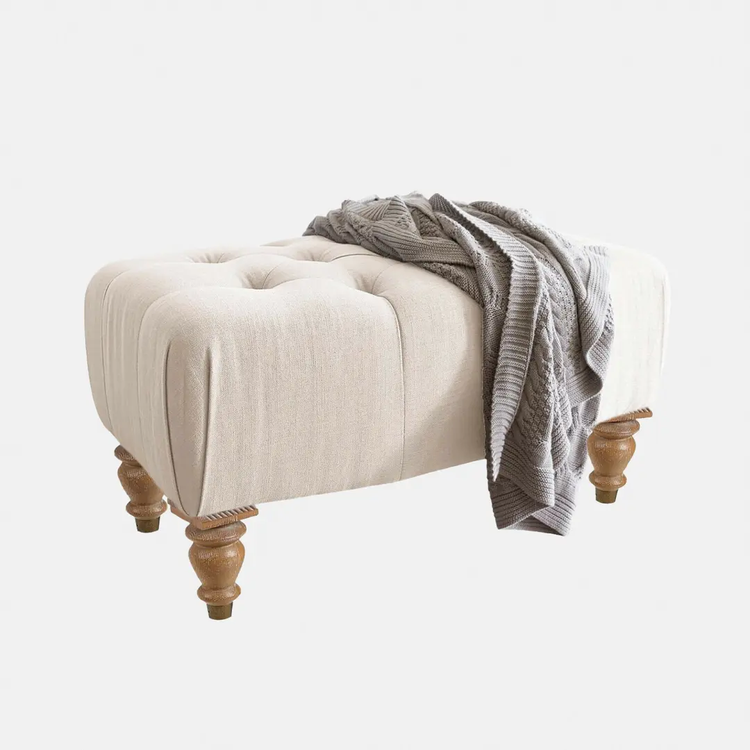 Loberon Durance Hocker - Linnen - afbeelding 6 van 6