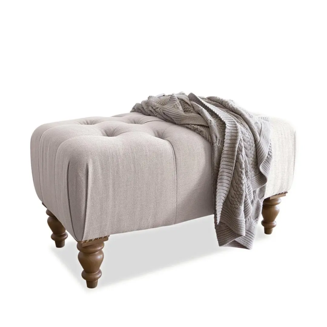 Loberon Durance Hocker - Linnen - afbeelding 3 van 6