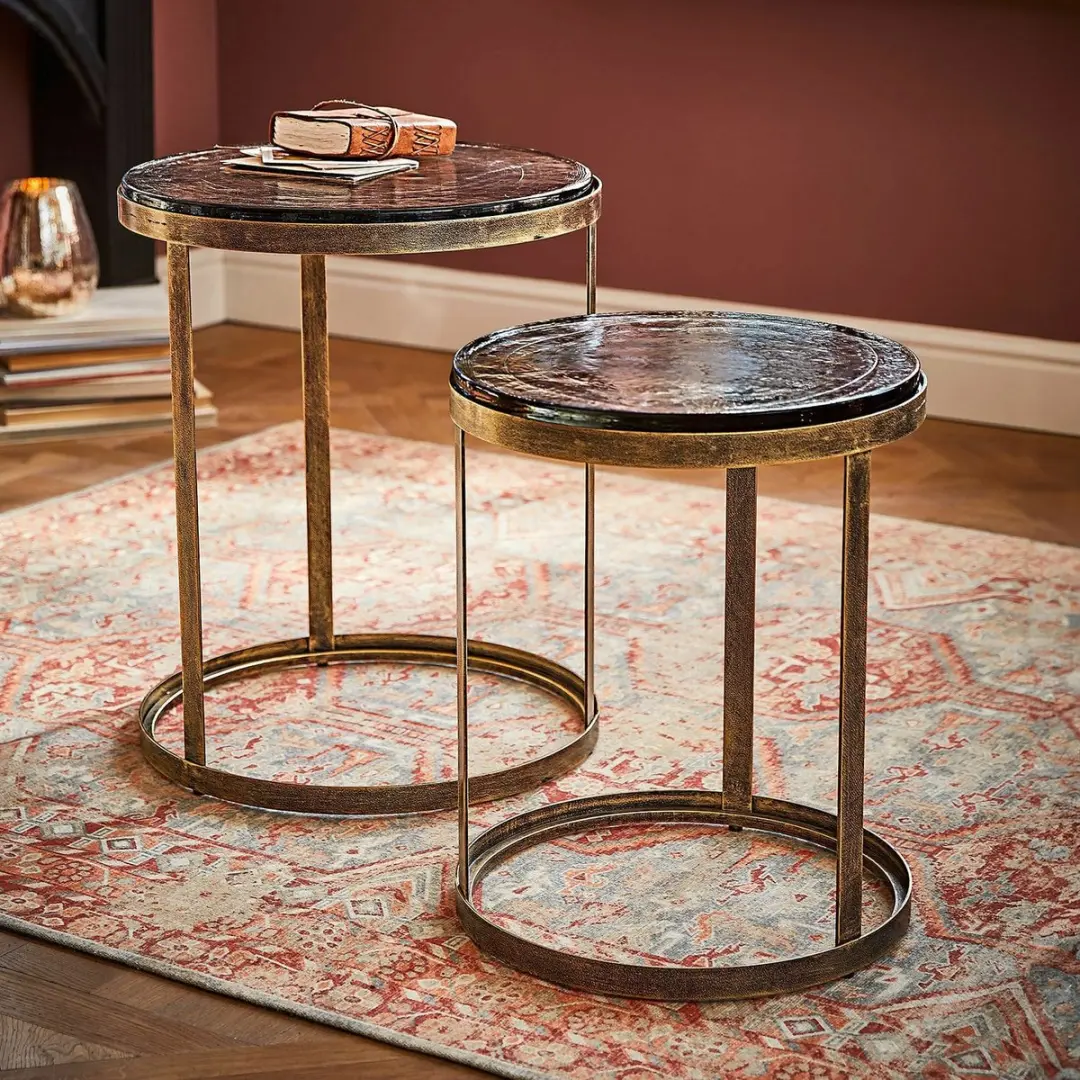 Loberon Beautisse Bijzettafeltje Set van 2 - Ø50cm - afbeelding 2 van 5