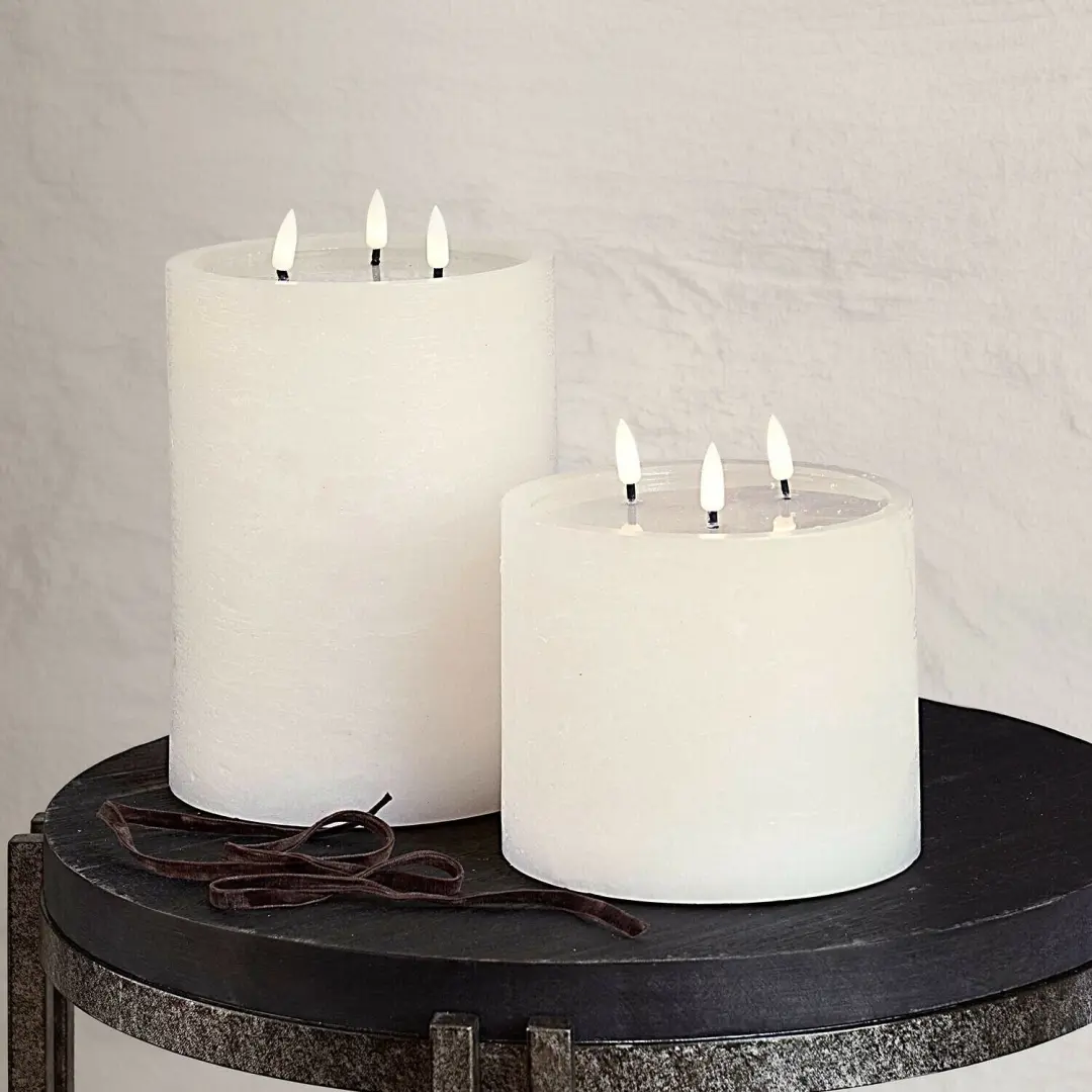 Loberon Chelun Ledstompkaars - Crème - afbeelding 4 van 6