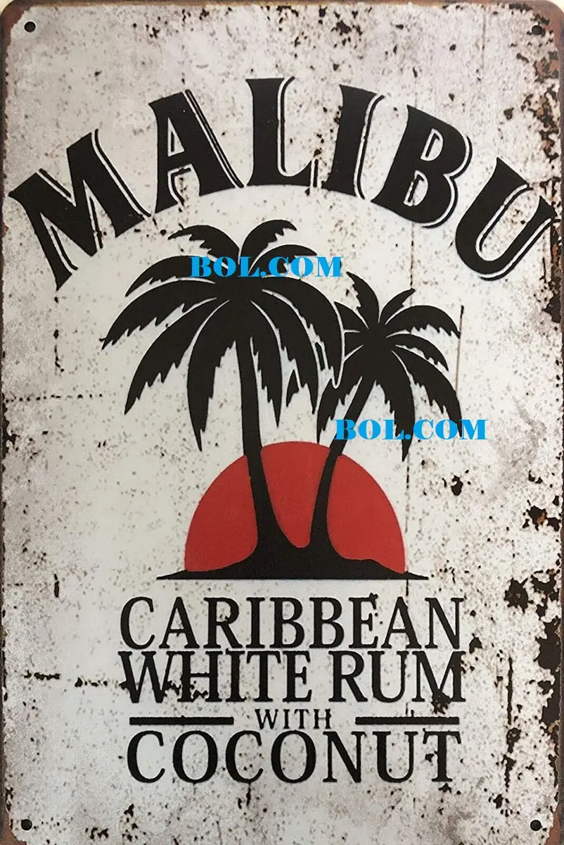 Malibu Reclamebord van metaal METALEN-WANDBORD
