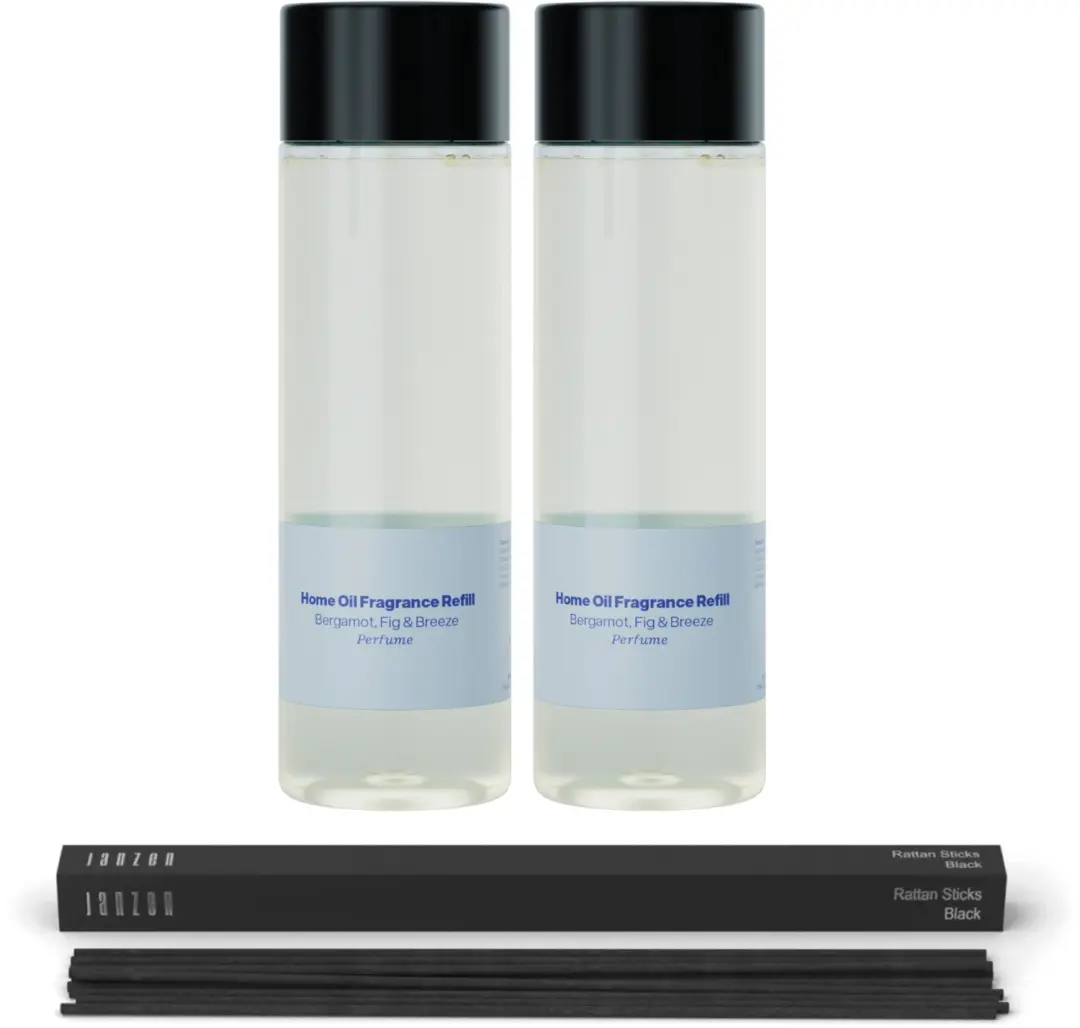 JANZEN Home Fragrance Refill &C Bergamot, Fig & Breeze 2-pack Incl. Sticks