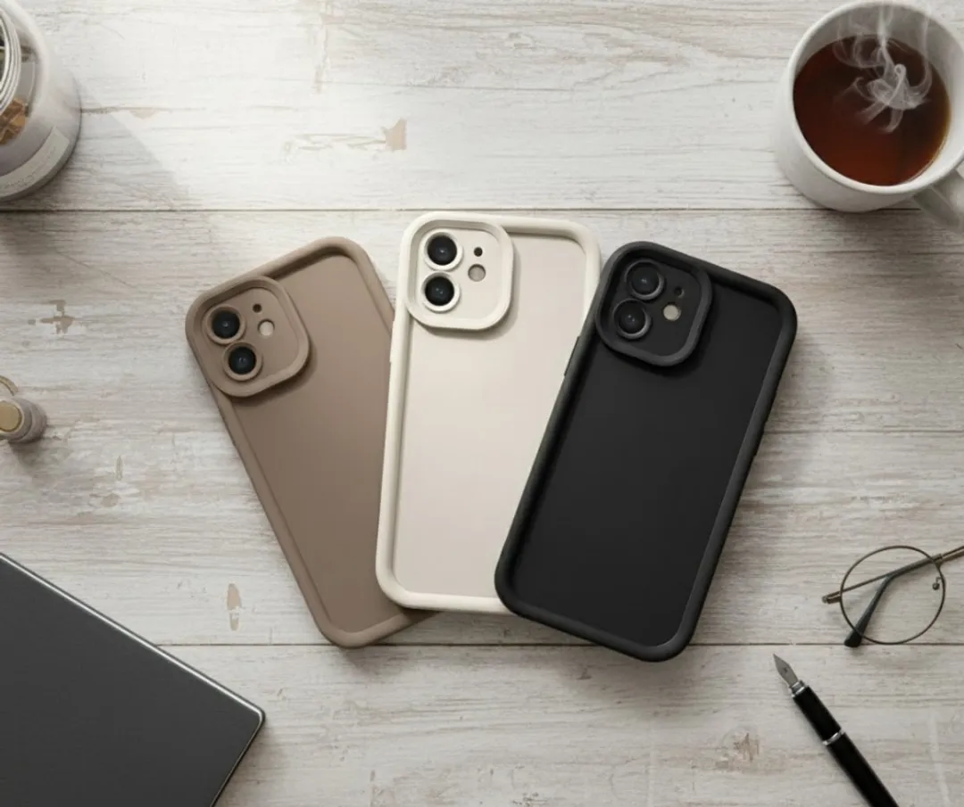 NUVEX iPhone 12 Hoesje 3-delig - Zwart/Beige/Bruin