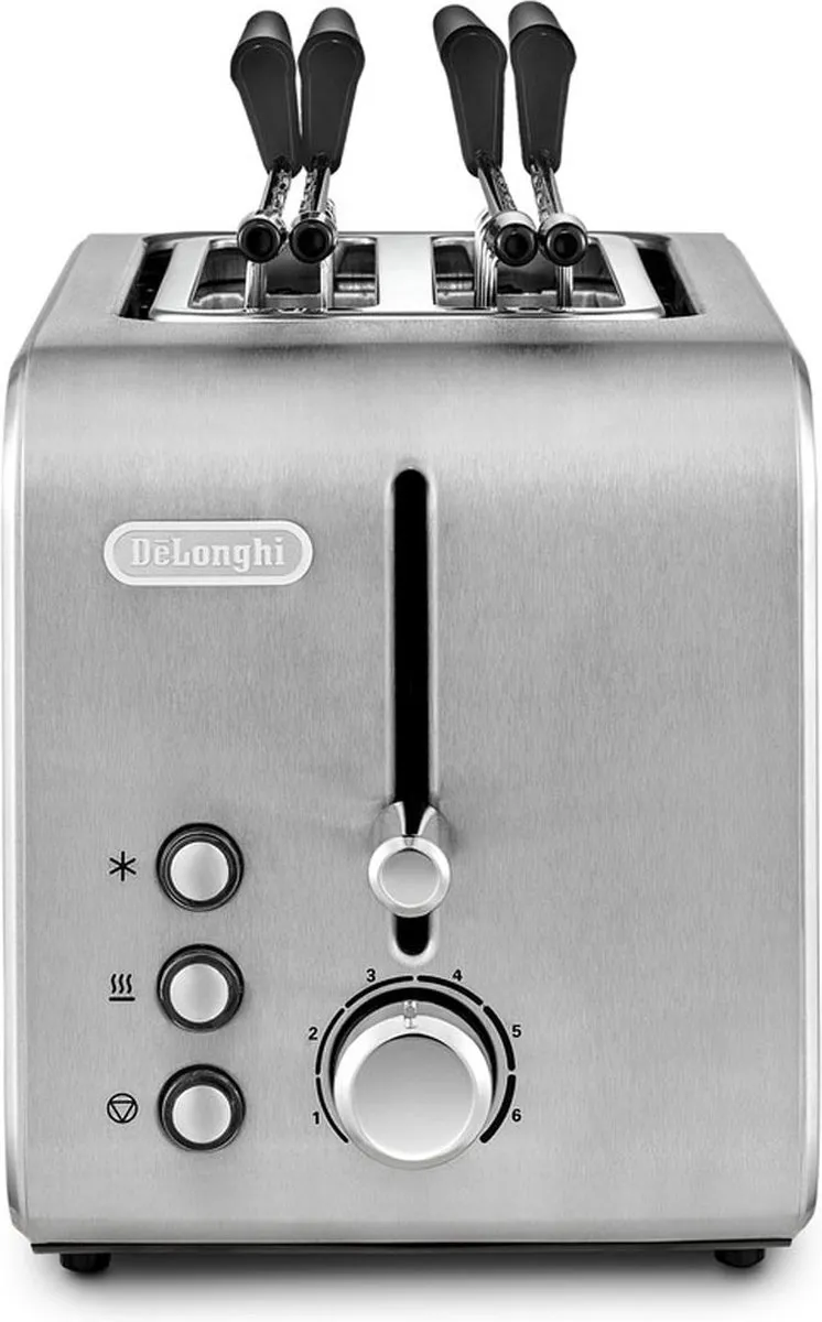 De’Longhi CTX 2203 Broodrooster 2 Sneden 550W - Zilver