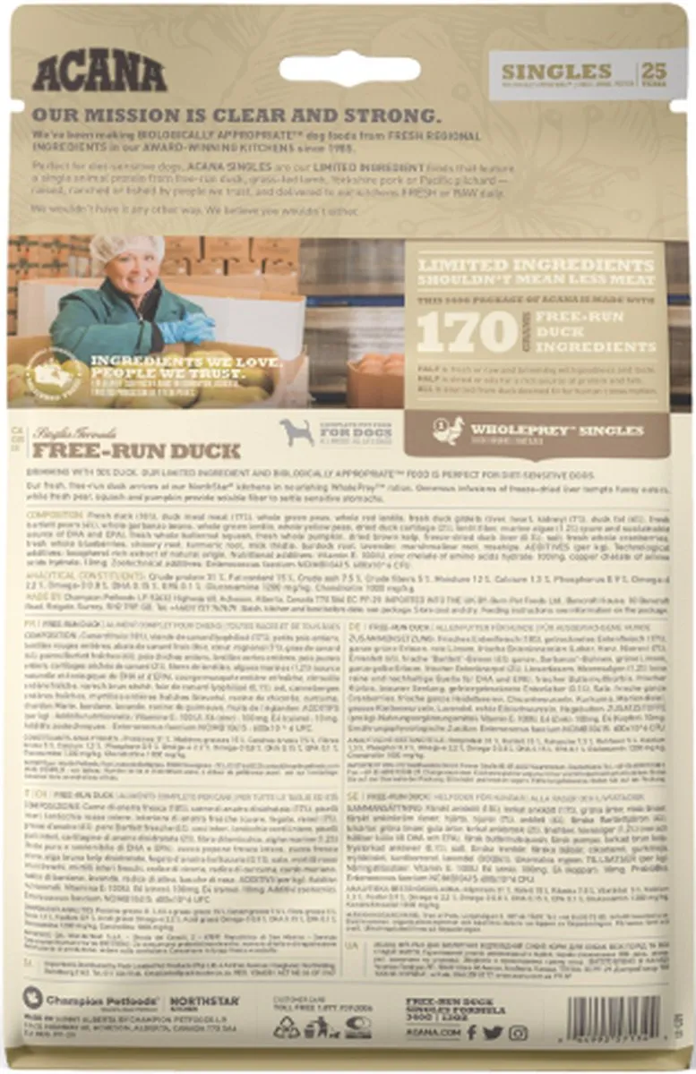 Acana Singles Dog Free Run Duck 6 kg - Hond