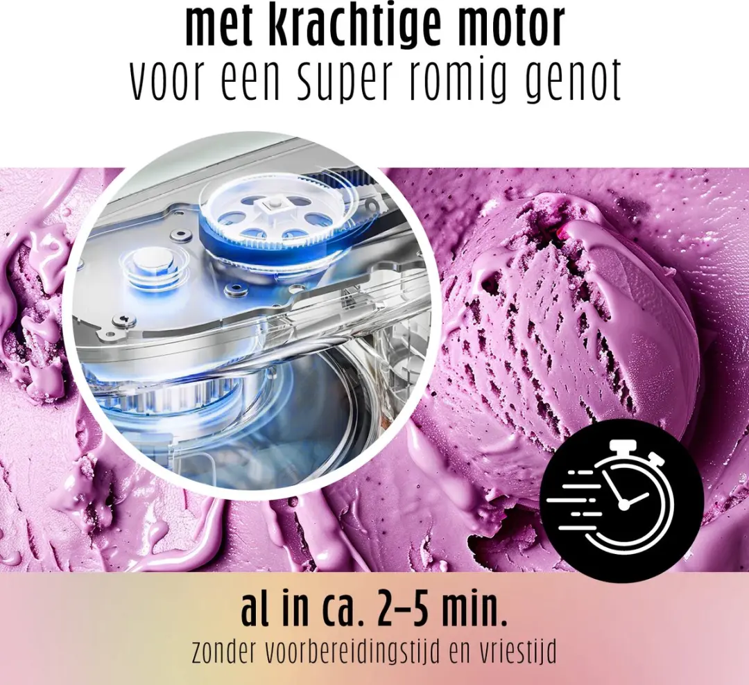 Gourmetmaxx SmoothUp Ijsmachine 800W - Mat Zwart - afbeelding 6 van 6