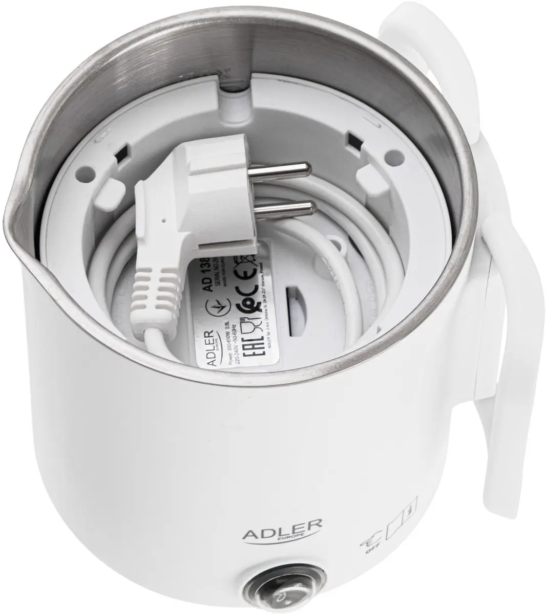 Adler AD 1388W Reiswaterkoker 0,8L - Wit - afbeelding 5 van 6