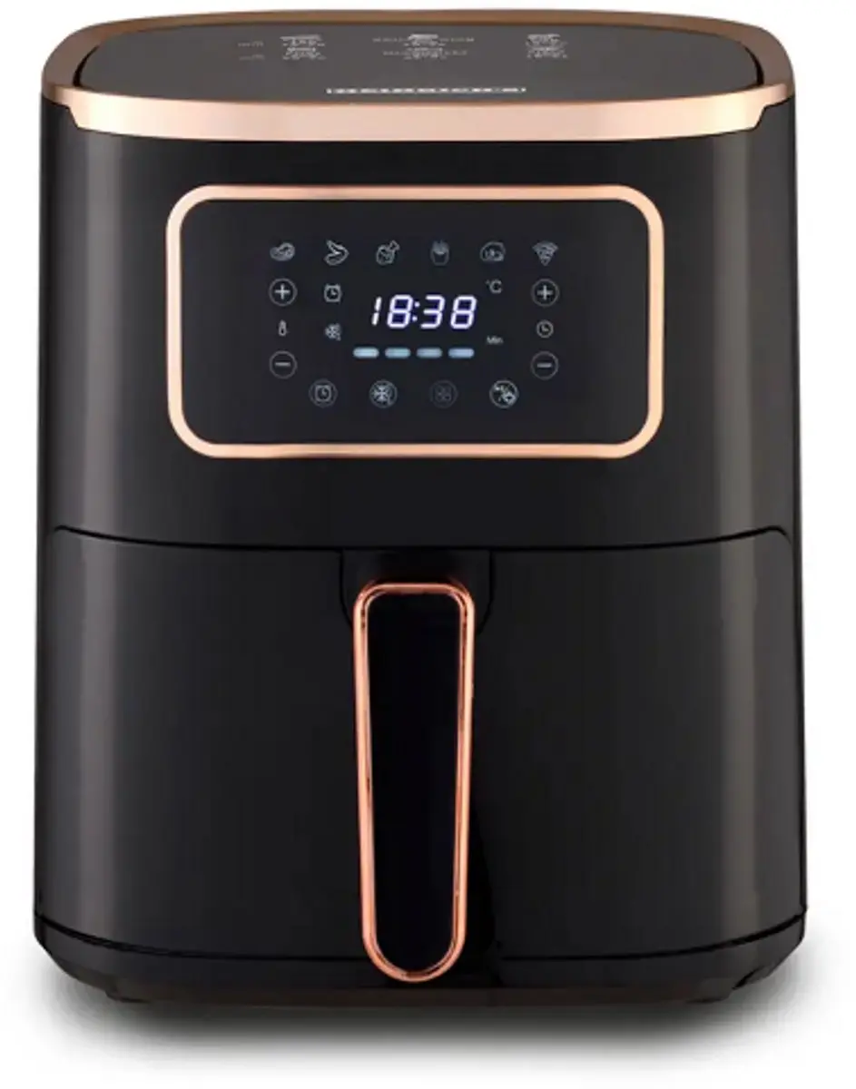 Heinrich's airfryer HFR 8216 zwart 5 L 1450 W vermogen touchbediening 6 automati