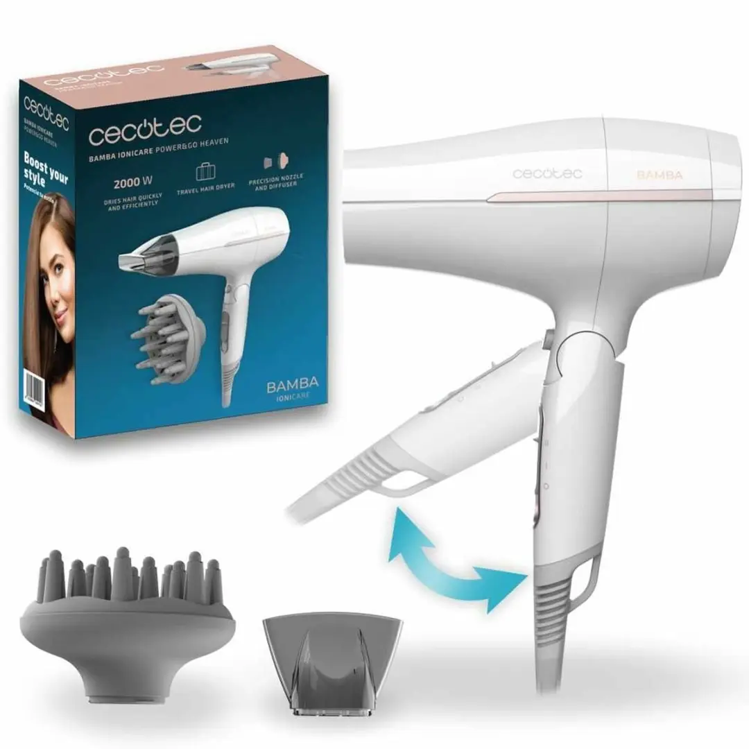 Cecotec Bamba IoniCare Power&Go Heaven Föhn - 2000W - Wit - afbeelding 2 van 6