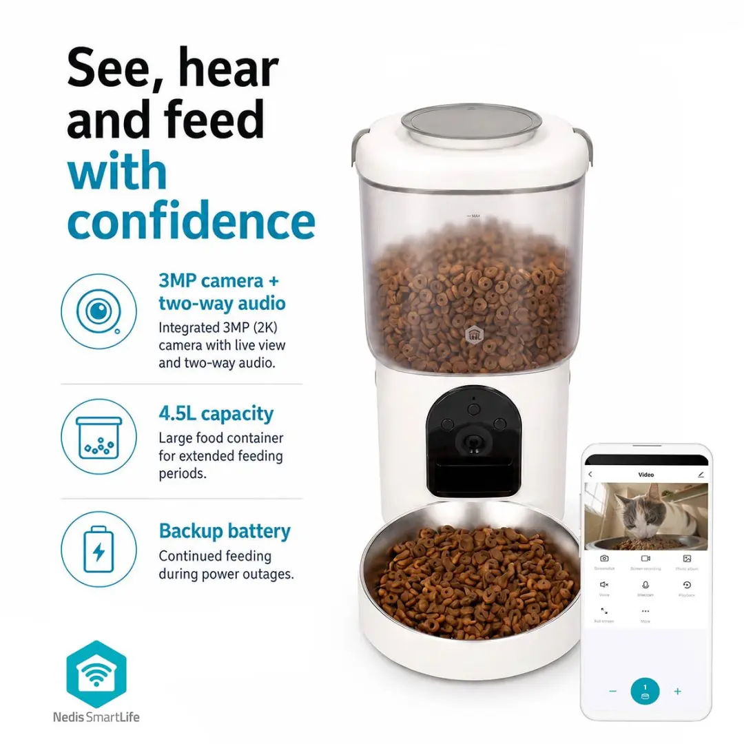 Nedis SmartLife Dierenvoeding Dispenser - Wi-Fi - 4.5 l - afbeelding 5 van 6