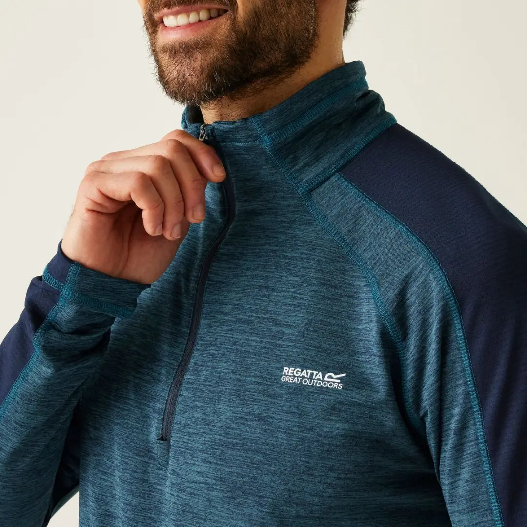 Regatta Hepley Fleecetrui met Halve Rits - Blauw - afbeelding 4 van 6