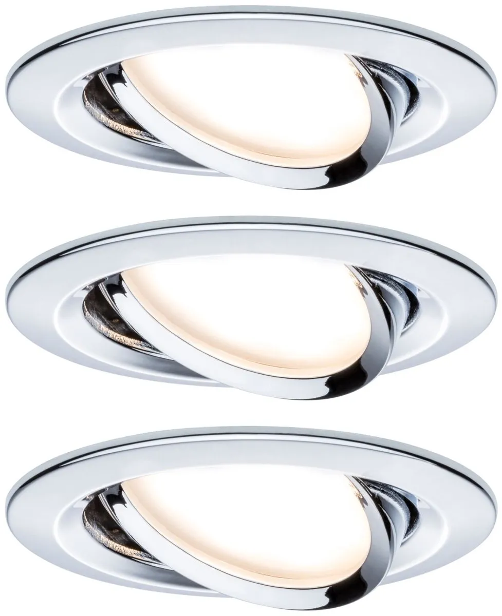 Paulmann Nova Coin Basisset LED-inbouwlamp 3x6W 470lm 2700K - Chroom