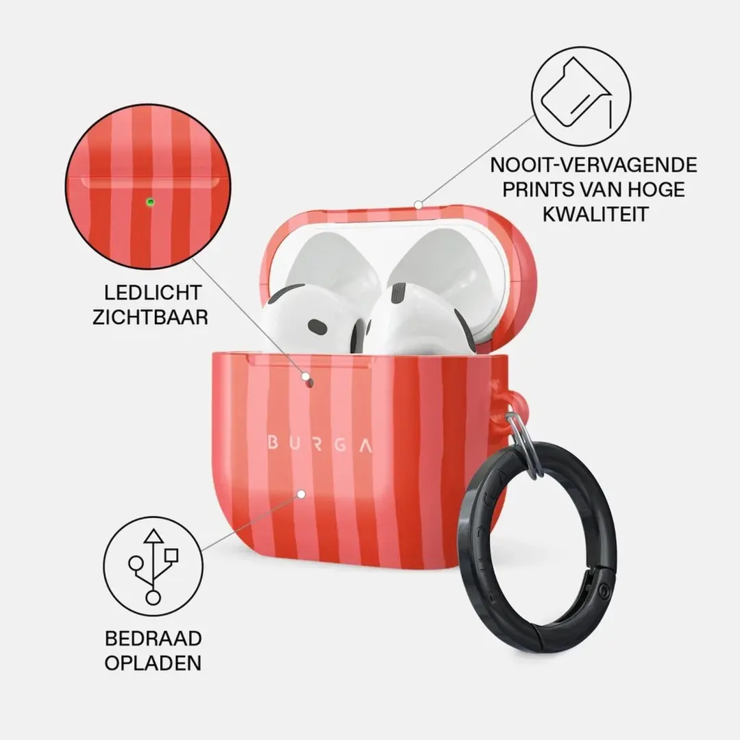Burga Hardcase AirPods 5 / 4 Hoesje - Pomegranate - afbeelding 3 van 4