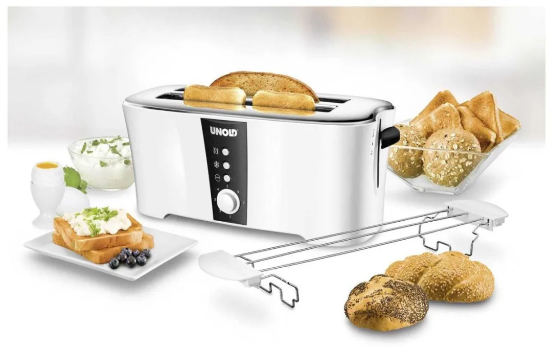 Unold Design Dual 38020 Broodrooster 1350W - 4 Stuks - Wit/Zwart