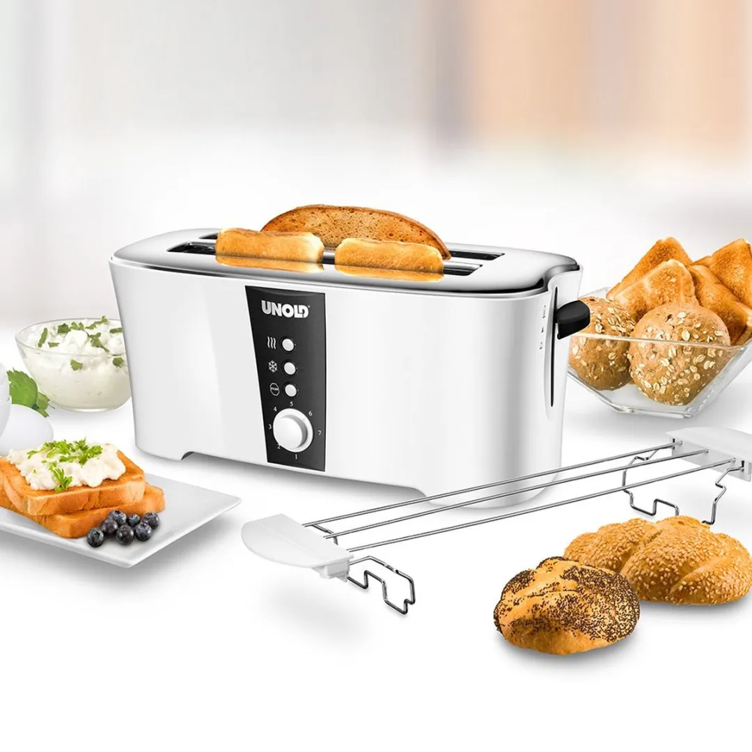 Unold Design Dual 38020 Broodrooster 1350W - 4 Stuks - Wit/Zwart
