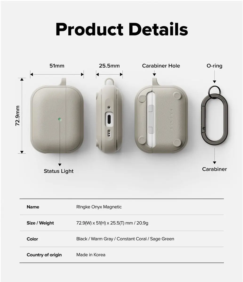 Ringke Onyx Magnetisch Hoesje AirPods Pro 3 - Grijs - afbeelding 4 van 6