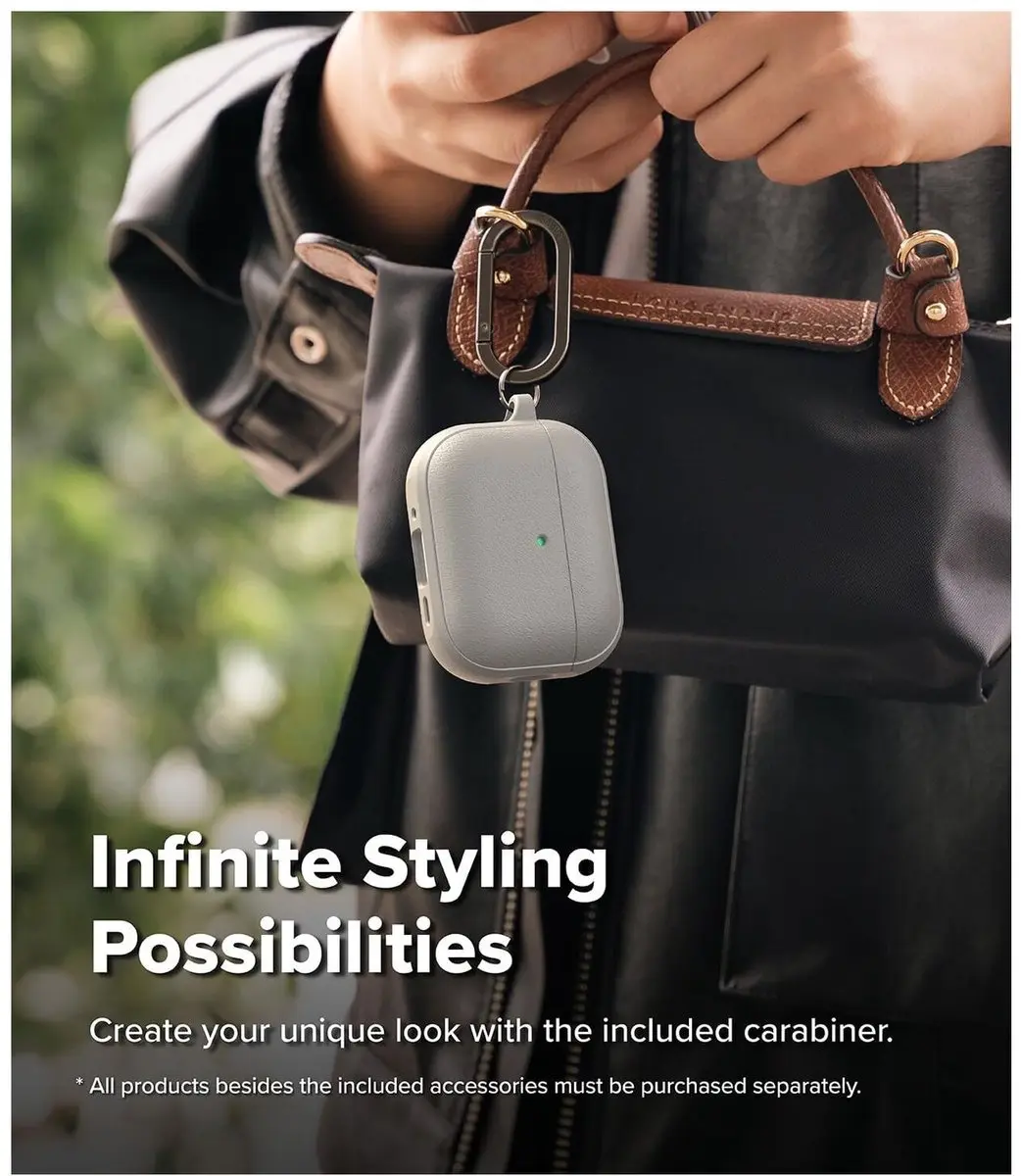Ringke Onyx Magnetisch Hoesje AirPods Pro 3 - Grijs - afbeelding 5 van 6