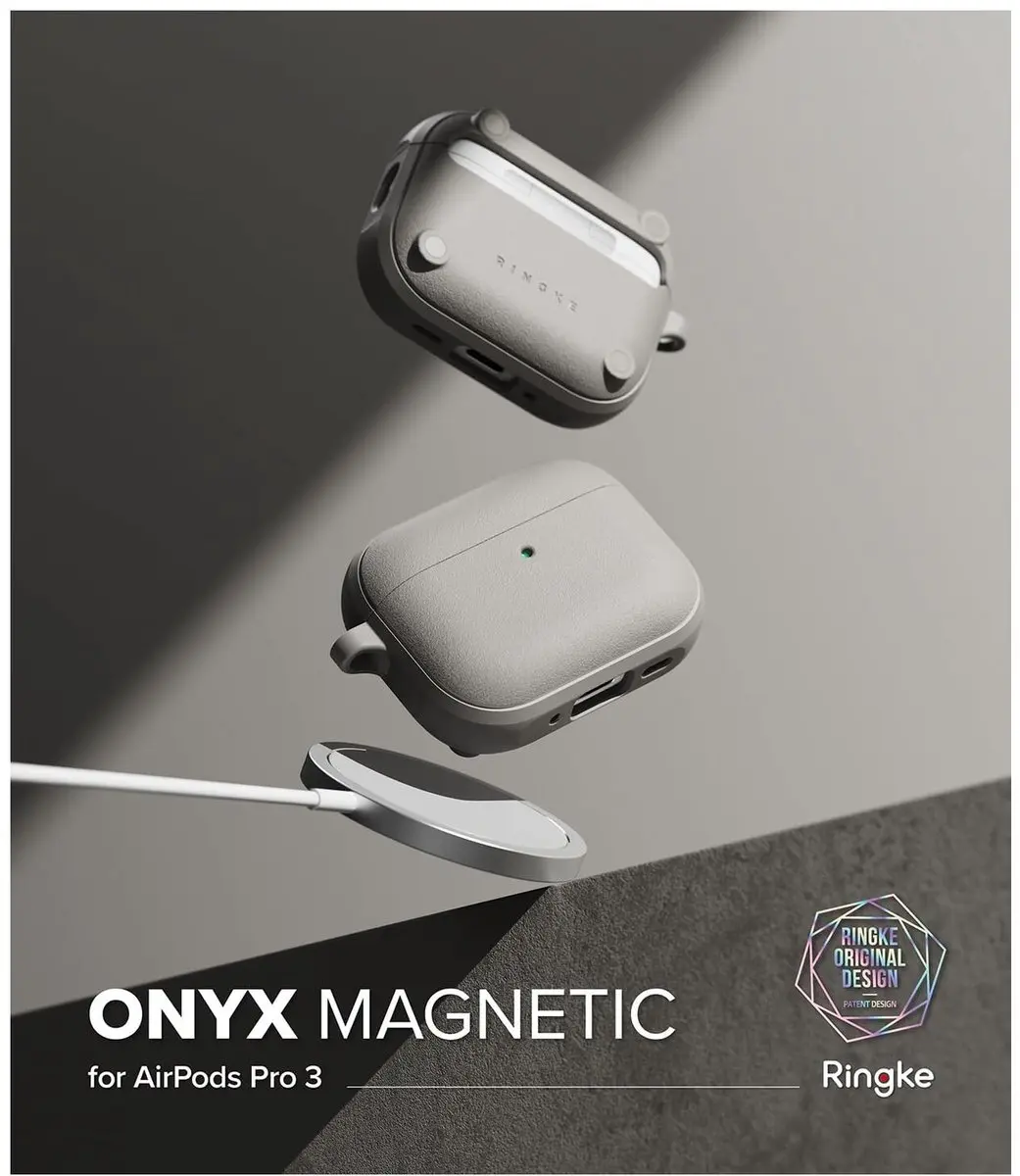 Ringke Onyx Magnetisch Hoesje AirPods Pro 3 - Grijs - afbeelding 3 van 6