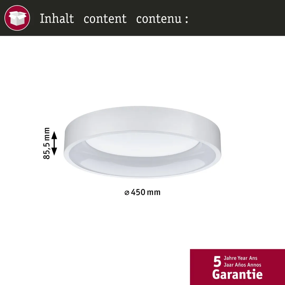Paulmann Ardora LED Plafondlamp 1400lm 31W - Wit - afbeelding 6 van 6