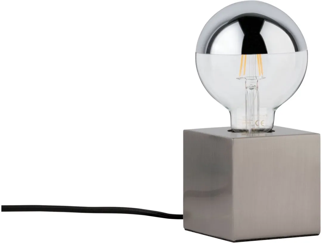 Paulmann Kura LED-tafellamp E27 20W - Staal geborsteld